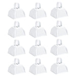 BLUE PANDA 3-Inch White Iron Cowbells - Noise Makers for Sporting Events - Portable Handled Cheer Noise Makers - Resonant ...
