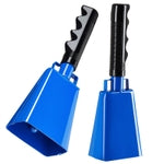BLUE PANDA Cowbell Noise Maker - 9-Inch, Royal Blue, Pack of 2 - Metal Cowbell Instrument with Ergonomic Handle - Cheering...
