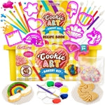 GirlZone Cookie Decorating Kit - Plastic Variety Pack, Hand Wash Only - Edible Crafts & Baking Kit for Kids - Stencils & C...
