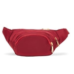 Zodaca Plus Size Crossbody Fanny Pack - Hip Bag with 3 Pockets & Gold Zippers - Convert to Waist Belt Bag or Crossbody Str...