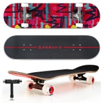 Magneto Cruiser Longboard Skateboard - 31in x 8.5in, Graffiti, 7-Ply Canadian Maple - Complete Setup with 78A Wheels & 140...