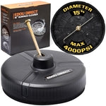 Edou Direct Pressure Washer Surface Cleaner - Heavy-Duty Plastic - 15'' - Black - Dual Spinning Nozzles for Fast Cleaning ...