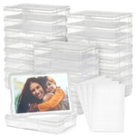 Bright Creations Photo Boxes with Labels - 4x6 In, Clear, 24 Pack & 40 Labels, Modern - Plastic Photo Storage Containers