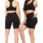 SATINA Women’s Biker Yoga Shorts – 8-Inch High Waist with Pockets, Buttery Soft Peach Skin Fabric – Stretchy, Moisture-Wic...