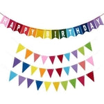 BLUE PANDA Birthday Pennant Banner - 4-Pack Multicolored Felt, 37 Ft Total Length - Rainbow Felt Flags & Fabric Birthday P...