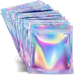 Prestee Small Mylar Bags 3x4 - 100 Pieces Holographic Resealable Food Storage, Smell Proof, Ideal for Candy, Coffee, and S...