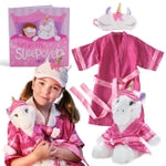 Tickle & Main Unicorn Spa Gift Set for Girls - 4-Piece Kit for Ages 3+ - Includes Pink Satin Robe, Unicorn Sleep Mask, Spa...