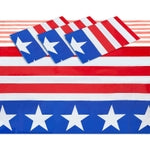 Blue Panda Rectangular American Flag Tablecloths - Disposable Plastic Table Cloth & Decoration - Outdoor Picnic Table Cove...