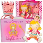 Tickle & Main Big Sister Gift Set - 3-Piece Kit, Multicolor - Includes I Hereby Crown You Storybook & 8-Inch Cloth Doll wi...