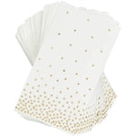 Gold Foil Polka Dot Confetti Paper Napkins for Christmas, Wedding, Birthday Party (4 x 8 In, 50 Pack)