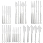 Bright Creations Plastic Paint Palette Knife Set Bulk (30 Pieces) for Art Crafts, Oil Acrylic Painting - Palette Knives