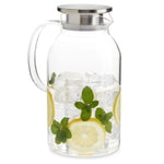Okuna Outpost Glass Pitcher with Lid for Guests - 2.0-Liter (68 oz), Clear - Heat-Resistant Beverage Dispenser with Spout ...