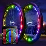 Activ Life 2 Pack LED Color-Changing Bike Wheel Lights - USB-C Rechargeable for Enhanced Brightness & Visibility - Multico...