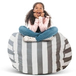 Creative QT Stuff ’n Sit Large 33’’ Bean Bag Storage Cover for Stuffed Animals & Toys, Giant Beanbag Chair for Kids Ages 3...