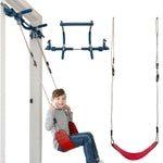Gym1 Doorway Indoor Swing & Pull-Up Bar Set - Sensory Swing with Rope Ladder - Built-in Pull-Up Bar for Kids Workout Equip...