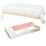 Prestee White and Gold Tablecloths, 4pk, 54x108 Inches - Party Table Cloths Disposable - Gold Dot Disposable Tablecloths -...