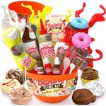 GirlZone Slime Kits - 16-Piece Set, Red, Chocolate Scent - Food Slime Kit & Baking Set with Cupcake & Donut Containers - G...