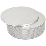 Sparkle and Bash Cake Stand Set with 12-Inch Cake Drum - 2-Piece, 12-Inch Round, Silver Foil & Rhinestone Embellished - We...