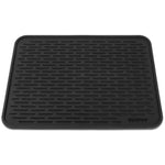 HOTPOP XXL 24"x18" Large Black Dish Silicone Drying Mat and Trivet - Dishwasher Safe, Heat Resistant, Practical - Rubber D...