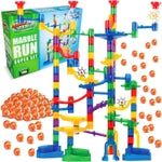 Marble Genius Marble Run Super Set, STEM Toys & Maze Construction Building - 150 Translucent Track Pieces & Glass Marble f...