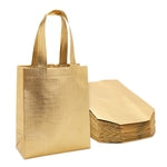 Sparkle and Bash Gift Bags Bulk - 10 x 8 x 4 In, Metallic Gold, 20 Pack - Reusable Totes with Handles, Non-Woven Fabric & ...