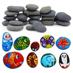 Bright Creations 20 Pack Flat Rocks for Painting for Kids Ages 3–14 – Kindness Stones, River Pebbles for Arts & Crafts, DI...