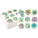 Sparkle and Bash Succulent Paper Napkins - 6.5 x 6.5 In Folded, White, 2-Ply, 100 Count - Disposable Cocktail & Lunch Napk...