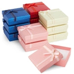 Bright Creations Cardboard Jewelry Gift Box Set - Bulk Gift Boxes with Lids & Ribbon Bows - Packaging for Rings & Necklace...