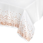 Prestee Rose Gold Plastic Table Cloth Disposable, 4 Pack - 54x108 Inch Rectangle Tablecloths for Wedding and Party - Heavy...