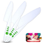 Curious Chef Kid Safe Kitchen Knife Set - 3-Piece Nylon Knives for Kids, White & Green, Ages 4+ - Non-Scratch Tools for No...