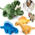 PREXTEX 15" Triceratops Dinosaur Stuffed Animal Set with 4 Dino Plush Toys Inside, Large Zippered Pouch Dinosaur for Boys ...