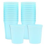 BLUE PANDA Light Blue Plastic Stadium Cups - 16-Ounce, 24 Pack - Blank Reusable Tumblers for Parties & Bachelorette Party ...