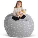 Creative QT Stuff ’n Sit Extra Large 38’’ Bean Bag Storage Cover for Stuffed Animals & Toys, Giant Beanbag Chair for Kids ...