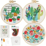 Bright Creations Hand Embroidery Kit - Adjustable Embroidery Hoop - Needles & Scissors for Beginners - Cross Stitch Kit wi...