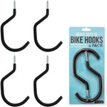 IMPRESA 4-Pack Bike Hooks for Garage Ceiling - 100 Lbs Capacity,7 x 4 in - Galvanized Steel & Non-Marring Finish Heavy Dut...