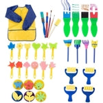 Imagine Studios Paint Brush Art Kit for Kids - 36-Piece, Transparent Foam - Foam Brushes, Rollers & Stamps Painting Set wi...