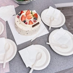 EPIQUEONE Disposable Paper Plates & Utensils Set (350-Piece) - White Tableware with Plates, Forks & Spoons -Microwave & Fr...