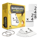 Star Right Multiplication Flash Cards - 169 Hole-Punched Math Study Multiplication Cards with 2 Binder Rings - Times Table...