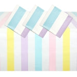 BLUE PANDA 3-Pack Pastel Striped Party Tablecloths - 54 x 108 Inch Rectangular - Disposable Plastic Table Covers for Ice C...