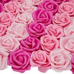 Bright Creations Artificial Flowers Foam Rose Heads - 3 x 1.2 In, Mixed Pink Shades, 100 Pack - Foam Roses for Flower Wall...