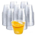 Prestee 200-Pack - 9oz Clear Plastic Cups - Durable Disposable Plastic Wine Glasses for Party, Weddings, and Catering - Sm...