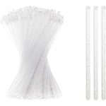Sparkle and Bash Star Stir Sticks - Silver Glitter, Plastic, 7 In, 150 Pack - Glitter Stirrers