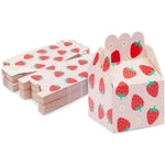 Sparkle and Bash Strawberry Goodie Boxes - Pink, 3.5 x 3.5 x 5.8 in, 36 Count - Party Favor Candy Boxes Bags for Strawberr...