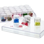 Bright Creations Bead Organizer Box - Clear Plastic, 30 Jars, 6.3 x 5.3 x 1.3 In - Plastic Containers With Lids for Jewelr...