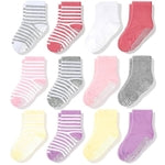 CozyWay Kids Crew Grip Socks - Non-Slip Soles & Toddler Socks with Grippers - Soft Breathable Cotton Comfort - Machine Was...