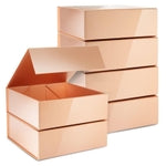 Stockroom Plus Gift Boxes with Lids - 6 Pack, 9.5 x 9.5 x 3.5 In Square - Rose Gold