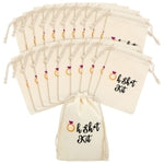 BLUE PANDA Hangover Kit Bags for Bachelorette Party - 4 x 6 in Off-White Cotton, Pack of 20 - Bridal Shower Emergency & We...