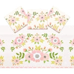 Sparkle and Bash Floral Plastic Rectangular Tablecloth - Easy-Clean Disposable Tablecloth - Party-Ready Baby Shower Decor ...