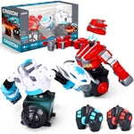Top Race Remote Control Fighting Toy – 2-Pack Red & Blue RC Robots with Lights, Sounds & 360° Rotation – Interactive Intel...