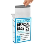 IMPRESA Disposable Adult Diaper Bags - 12 x 15 in, Pack of 75 Leak-Proof, Tear-Resistant & Odor-Proof Adult Incontinence D...